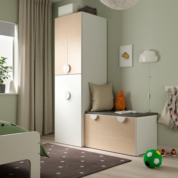 SMÅSTAD دولاب ملابس مع وحدة تُسحب للخارج