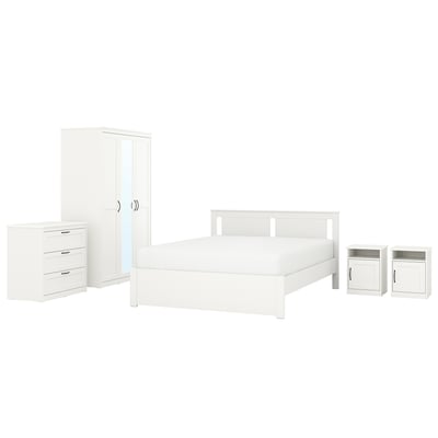 SONGESAND أثاث غرفة نوم، طقم من 5, أبيض, ‎160x200 سم‏
