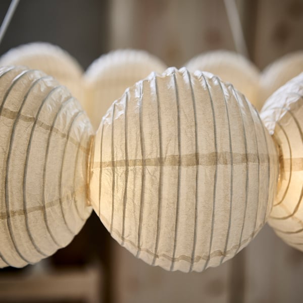 STRÅLA مصباح معلق للزينة LED, كرة حلقة/أبيض