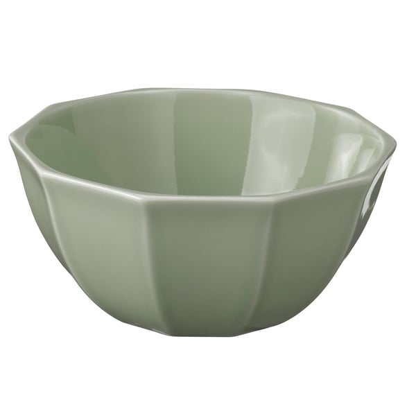 STRIMMIG سلطانية, خزف رمادي-أخضر باهت, 15 سم