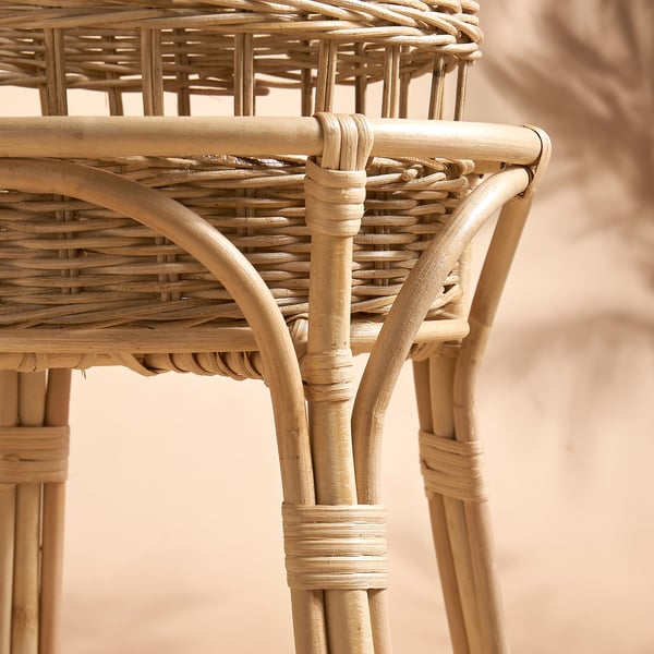 TOLKNING طاولة نباتات, صناعة يدوية خيزران, 66 سم