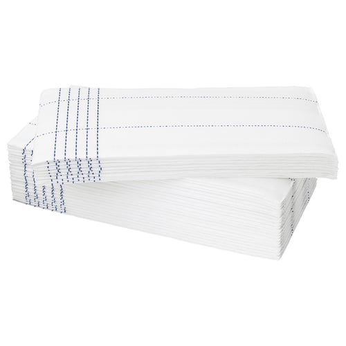 VERKLIGHET مناديل ورقية, أبيض/أزرق, 38x38 سم