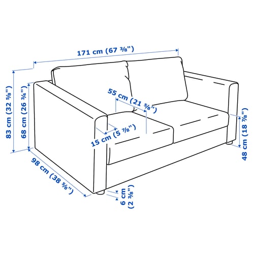 VIMLE كنبة بمقعدين, Gunnared بيج