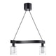 ACKJA / MOLNART Pendant lamp with light bulb, wave shaped black/cylinder striped