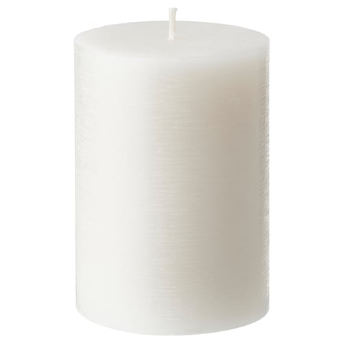 White ADLAD scented candle; cylindrical shape with smooth texture.