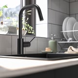ÄLMAREN Kitchen mixer tap w pull-out spout, black