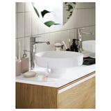 ÄNGSJÖN / BACKSJÖN Wash-stnd w drawers/wash-basin/tap, brown oak effect, 60x48x69 cm