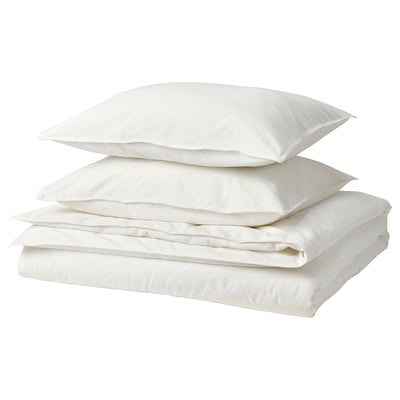 ÄNGSLILJA Duvet cover and 2 pillowcases, white, 240x220/50x60 cm