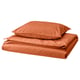 ÄNGSLILJA Duvet cover and pillowcase, red-brown, 150x200/50x60 cm