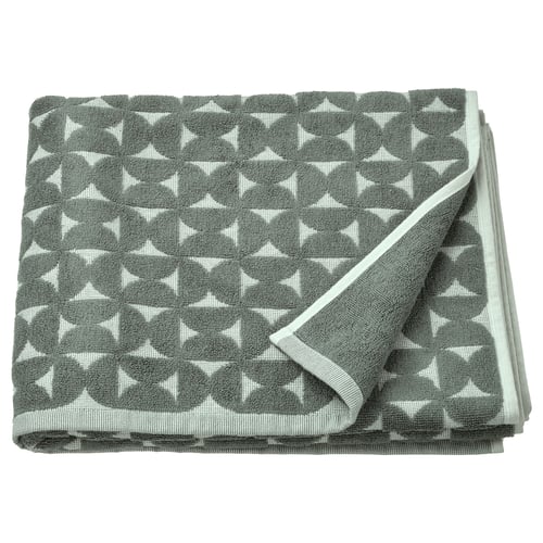 ÄNGSNEJLIKA towel, grey-green, jacquard-weave, soft cotton-viscose, rectangular, decorative pattern.