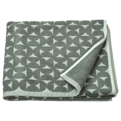 ÄNGSNEJLIKA towel, grey-green, jacquard-weave, soft cotton-viscose, rectangular, decorative pattern.
