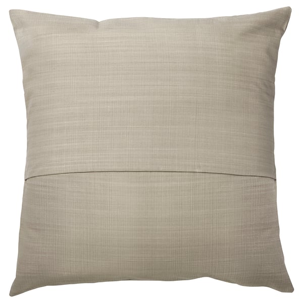 ÅKERNEJLIKA: beige, square cotton cushion with hand-embroidered floral centre.