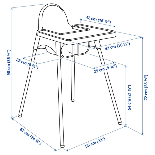 Illustration with measurements for the product: ANTILOP.
