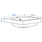 BACKSJÖN Semi-recessed wash-basin w watr trp, white, 50x43 cm