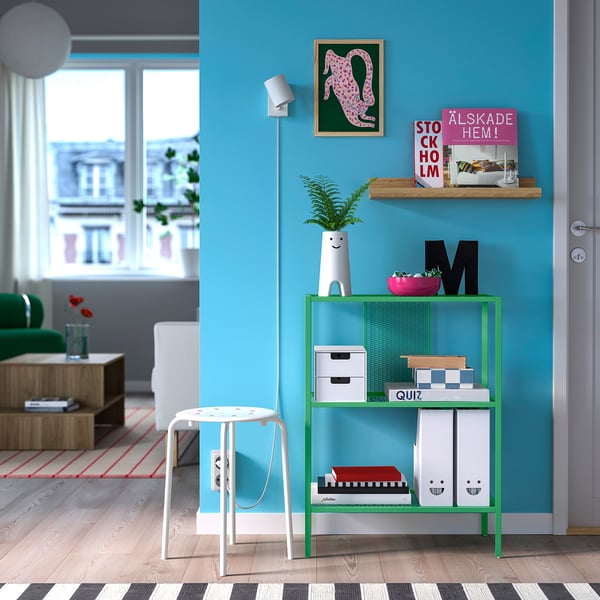 BAGGEBO Shelving unit, bright green, 60x30x80 cm
