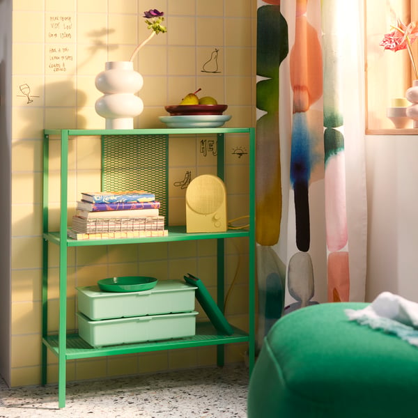 BAGGEBO Shelving unit, bright green, 60x30x80 cm