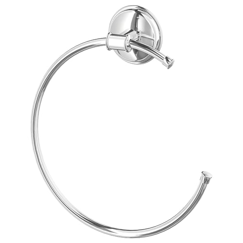 Chrome-plated stainless steel ring towel holder, wall-mounted, minimalist design, no visible screws.