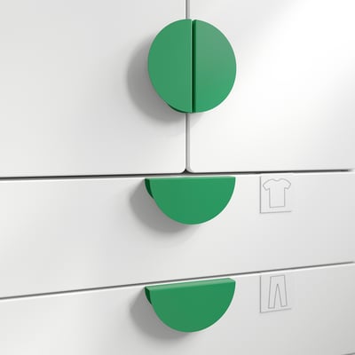 BEGRIPA Handle, green/half-round, 130 mm