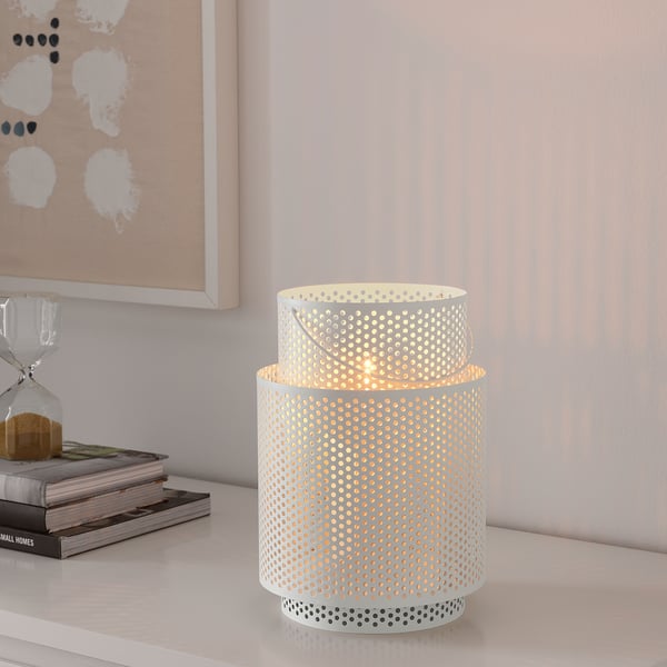 BEHÄRSKA Lantern for block candle, white, 26 cm IKEA