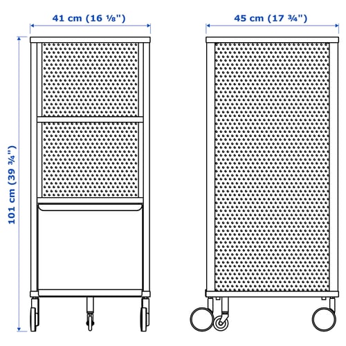 Illustration with measurements for the product: BEKANT.
