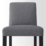 BERGMUND Bar stool with backrest, counter height black/Gunnared medium grey, 62 cm