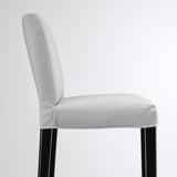 BERGMUND Bar stool with backrest, counter height black/Orrsta light grey, 62 cm
