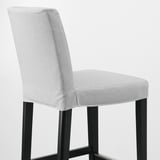BERGMUND Bar stool with backrest, counter height black/Orrsta light grey, 62 cm