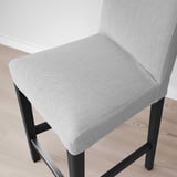 BERGMUND Bar stool with backrest, counter height black/Orrsta light grey, 62 cm