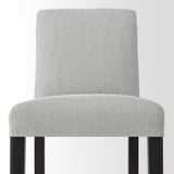 BERGMUND Bar stool with backrest, counter height black/Orrsta light grey, 62 cm
