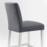 BERGMUND Bar stool with backrest, counter height white/Gunnared medium grey, 62 cm