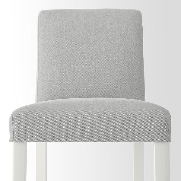 BERGMUND Bar stool with backrest, counter height white/Orrsta light grey, 62 cm