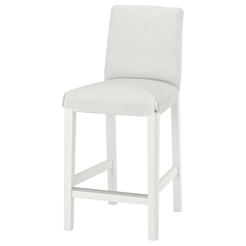 BERGMUND white barstool, modern design with cushioned seat and back, metal legs, perfect for dining.