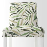 BERGMUND Bar stool with backrest, white/Fågelfors multicolour, 62 cm