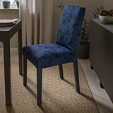 BERGMUND Chair, black/Kvillsfors dark blue/blue