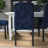 BERGMUND Chair, black/Kvillsfors dark blue/blue