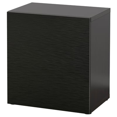 BESTÅ Shelf unit with door, black-brown/Laxviken black, 60x42x64 cm