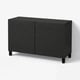 BESTÅ Storage combination with doors, black-brown/Laxviken/Stubbarp black, 120x42x74 cm