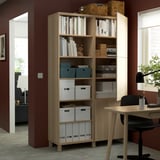 BESTÅ Storage combination with doors, white stained oak effect/Lappviken/Stubbarp white stained oak effect, 120x42x202 cm