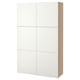 BESTÅ Storage combination with doors, white stained oak effect/Lappviken white, 120x42x193 cm