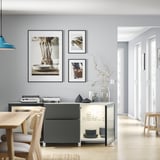 BESTÅ Storage combination with drawers, white Lappviken/Stubbarp/Fällsvik anthracite, 180x42x74 cm