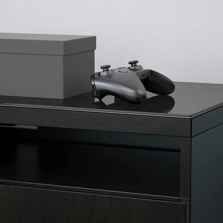 BESTÅ Top panel, glass black, 180x40 cm IKEA