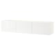BESTÅ TV bench with doors, white/Selsviken high-gloss/white, 180x42x38 cm