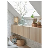 BESTÅ TV bench with doors, white stained oak effect/Lappviken white stained oak effect, 180x42x38 cm