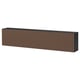 BESTÅ Wall-mounted cabinet combination, black-brown Björköviken/brown stained oak veneer, 180x22x38 cm