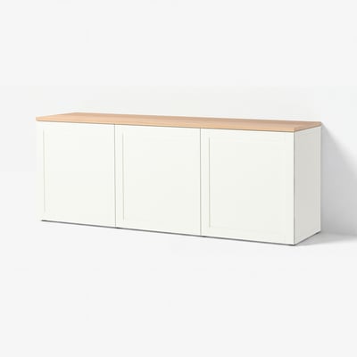BESTÅ Wall-mounted cabinet combination, white/Pipmakare white, 180x42x66 cm