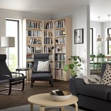 BILLY Bookcase corner comb w ext units, birch effect, 136/136x28x237 cm