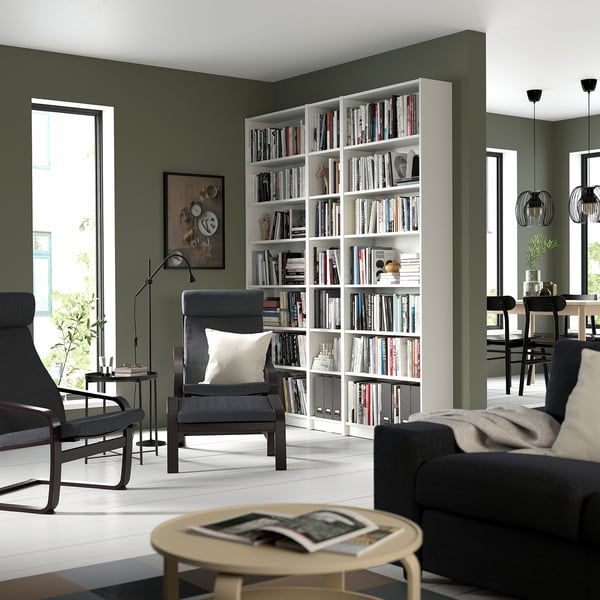 BILLY Bookcase, white, 200x28x237 cm
