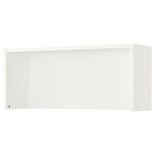 BILLY white bookshelf, simple design, rectangular shape, made of particleboard and foil, wall-mountable.