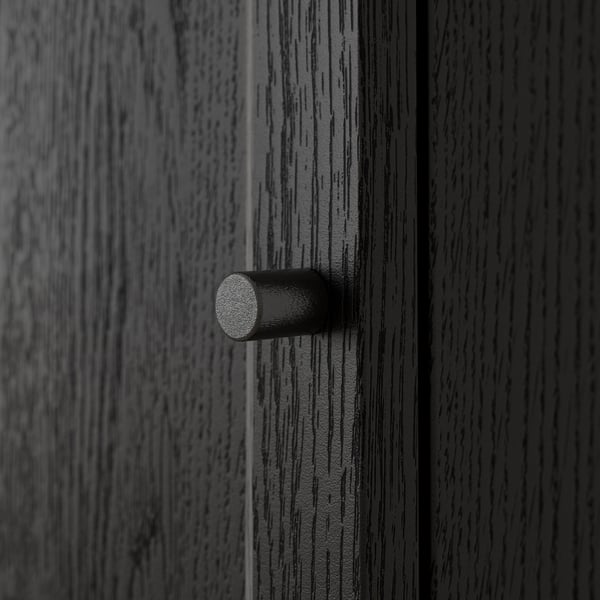 BILLY / OXBERG Bookcase combination with doors, black oak effect, 160x106 cm