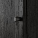 BILLY / OXBERG Bookcase combination with doors, black oak effect, 160x106 cm